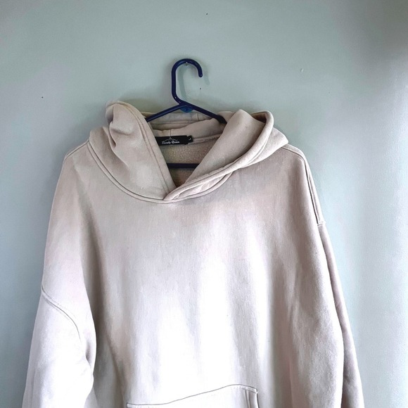 Oversized Beige Women's Pullover Hoodie Casual Comfy Loungewear Neutral Large - Picture 12 of 12